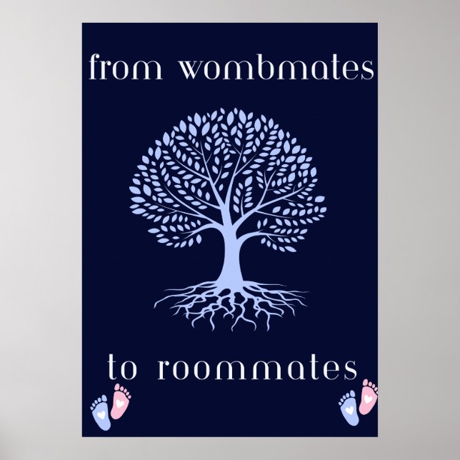 Póster Wombmates a Poster de guardería de compañeros de c (Frente)
