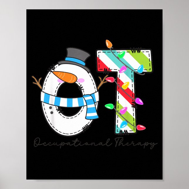 Póster Women Christmas Occupational Therapy Ot Ota Snowma (Frente)