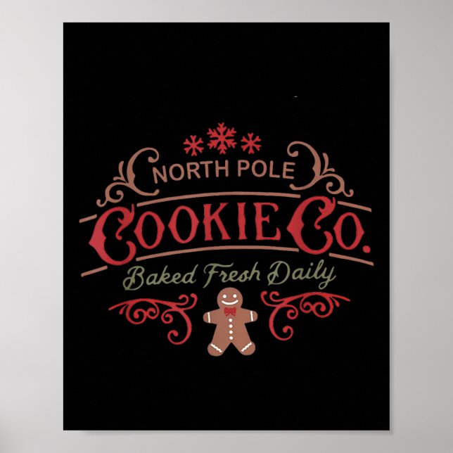 Póster Women Retro Christmas Gingerbread Bakery North Le  (Frente)