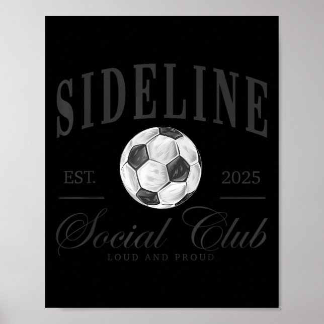 Póster Women Sideline Social Club Soccer Mom Game Day Mot (Frente)