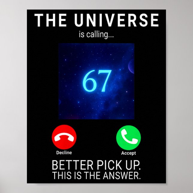 Póster Womens 67 Meme The Universe Is Calling V-neck  (Frente)