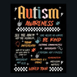 Póster Women's autism awareness world tour be kind<br><div class="desc">Women's autism awareness world tour be kind acceptance is a choice</div>