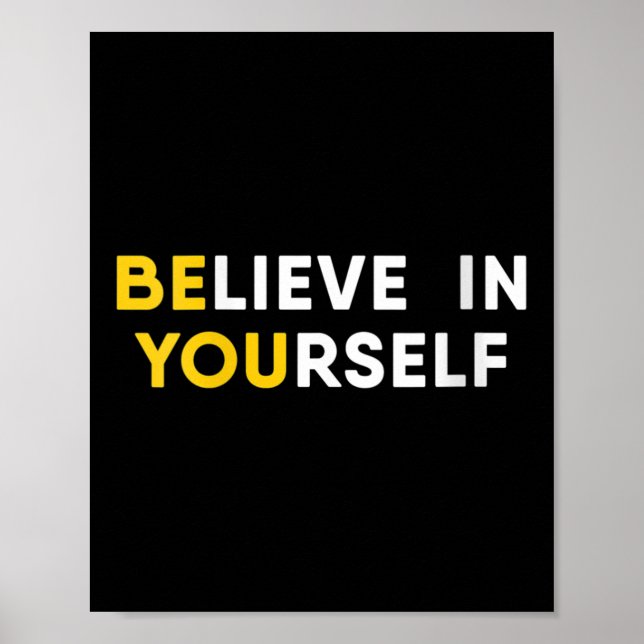 Póster Womens Believe In Yourself Motivation Quote V-neck (Frente)