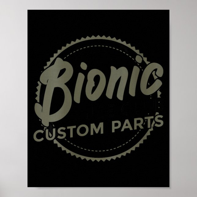 Póster Womens Bionic Knee Club Parts Funny Knee Replaceme (Frente)