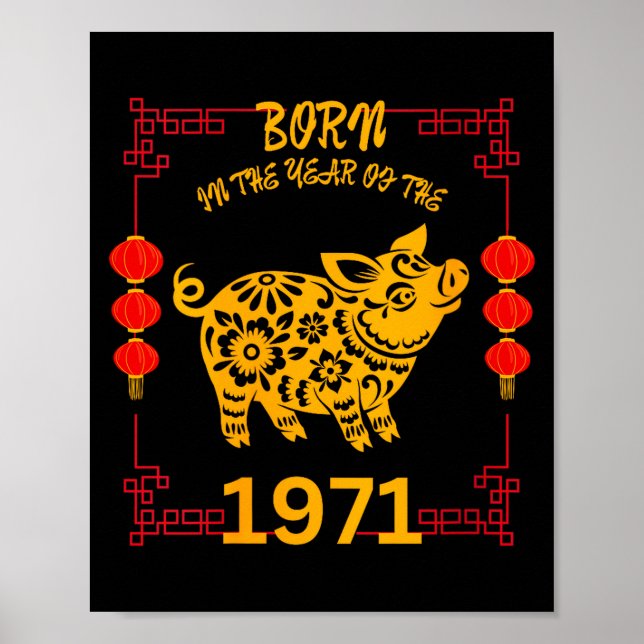 Póster Womens Born In The Year Of The G 1971 Chinese New  (Frente)