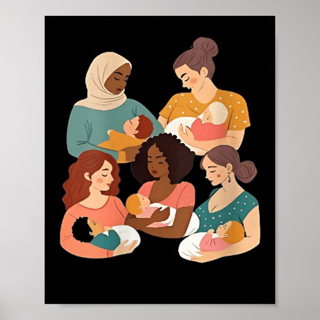 Póster Womens Breastfeeding Lactation Consultant Birth Wo (Frente)