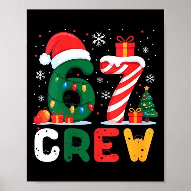 Póster Womens Christmas 67 Crew Brainrot Funny Candy Cane (Frente)