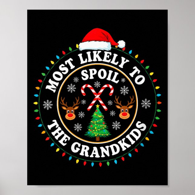 Póster Womens Christmas Party Most Likely To Sil The Gran (Frente)