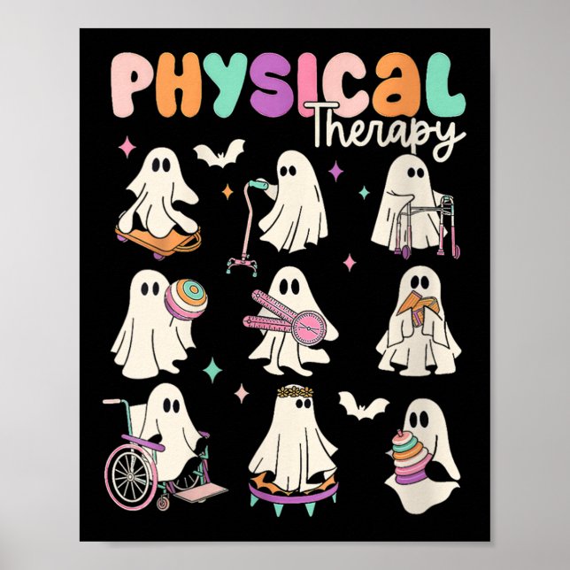 Póster Womens Cute Ghost Physical Therapy Pt Physical The (Frente)