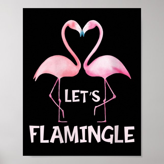 Póster Womens Cute Let's Flamingle Nk Flamingo Summer Lov (Frente)