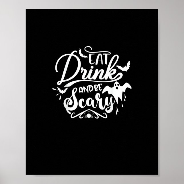 Póster Womens Eat Drink And Be Scary Halloween Modern (Frente)