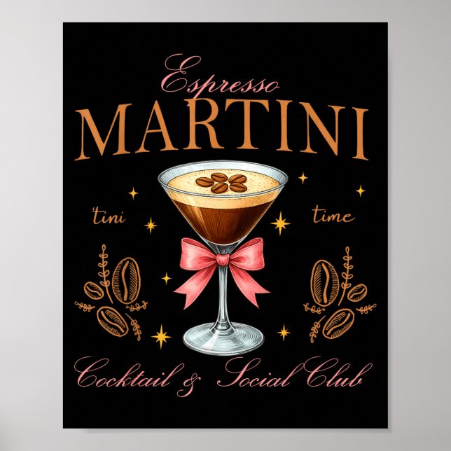 Póster Womens Espresso Martini Social Club Drinking Tai  (Frente)