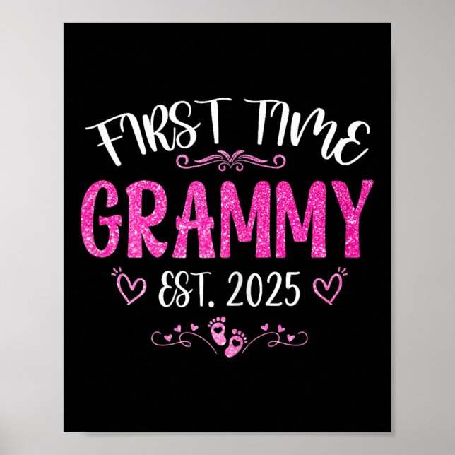 Póster Womens First Time Grammy Est 2025 Soon To Be Mom M (Frente)