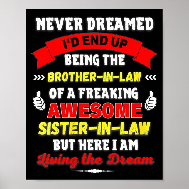 Póster Womens Funny Brother In Law Gift From Awesome Sist (Frente)