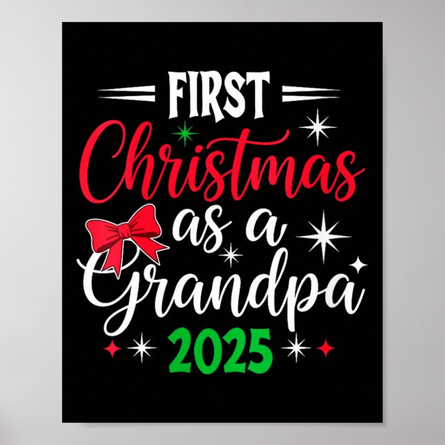 Póster Womens Funny First Christmas As Grandpa 2025 Match (Frente)