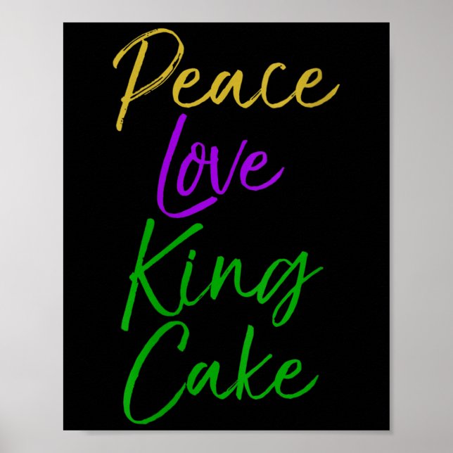 Póster Womens Funny Mardi Gras Gift Party Quote Cute Peac (Frente)