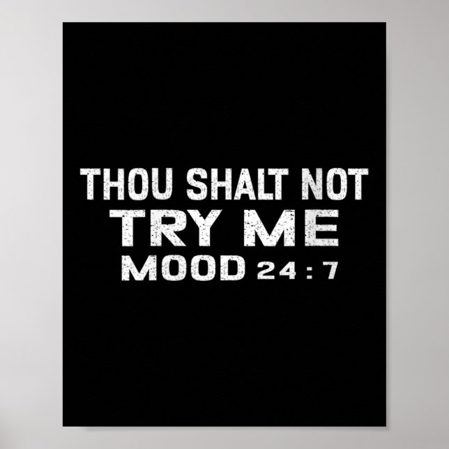 Póster Womens Funny Quote Graphic Thou Shalt Not Try Me,  (Frente)