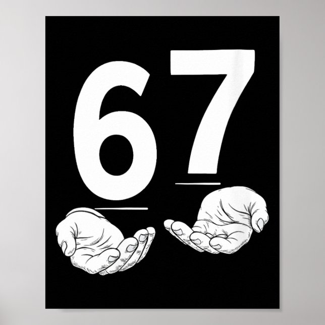 Póster Womens Funny Six Seven 6 7 Meme Gen Alpha Slang 6  (Frente)