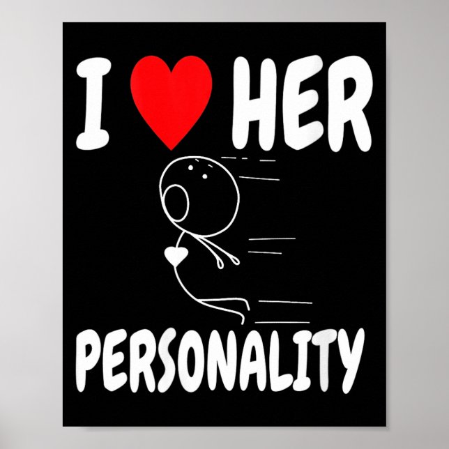 Póster Women's Funny Valentine's Day Couple Matching I Lo (Frente)