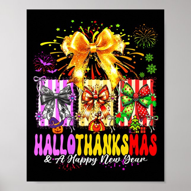 Póster Womens Hallothanksmas &amp; A Happy New Years Eve  (Frente)