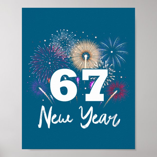 Póster Womens Happy 2026 New Year's Eve Party 67 Meme V-n (Frente)