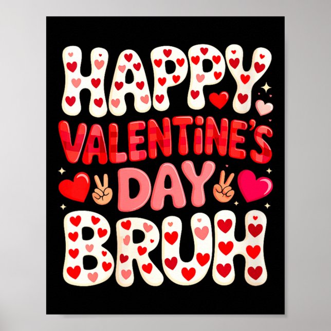 Póster Women's Happy Valentine's Day Hearts Matching Kids (Frente)