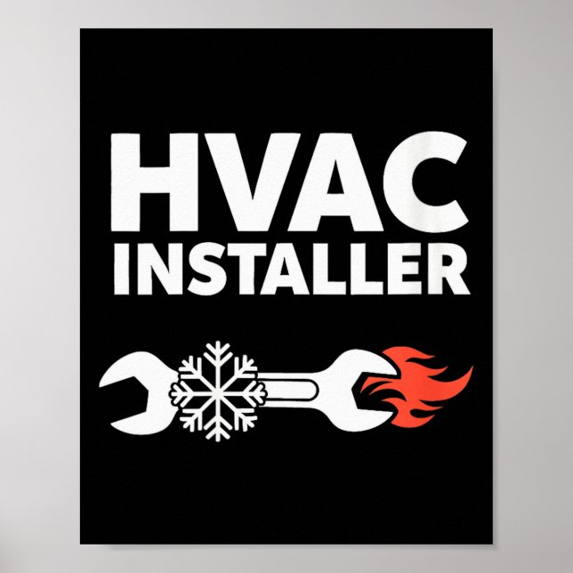 Póster Womens Hvac Installer Funny Hvac Tech Technician F (Frente)
