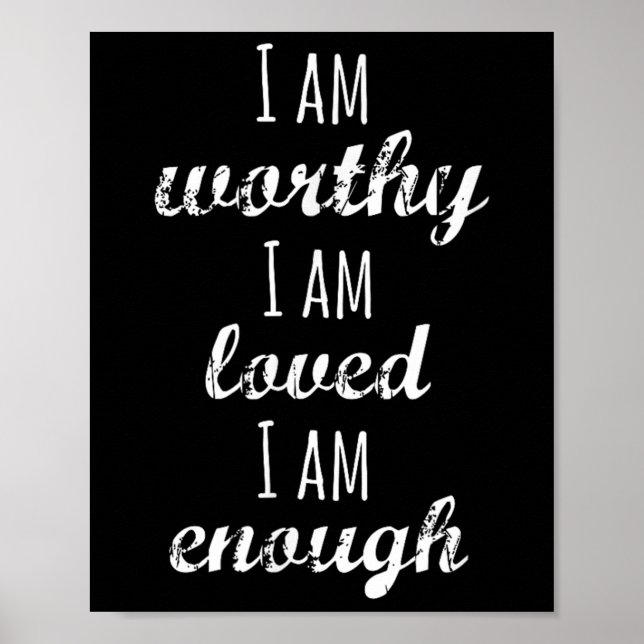 Póster Women's I Am Worthy Motivational Christian  (Frente)