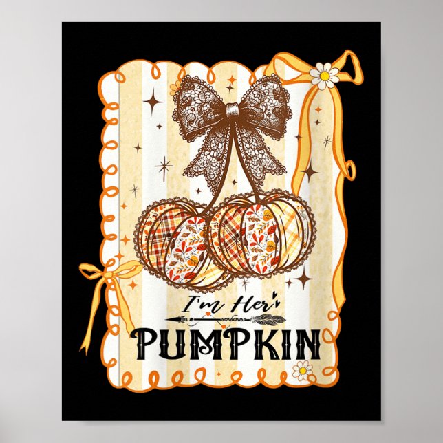 Póster Womens I'm Her Pumpkin Cherry Couple Coquette Bow  (Frente)