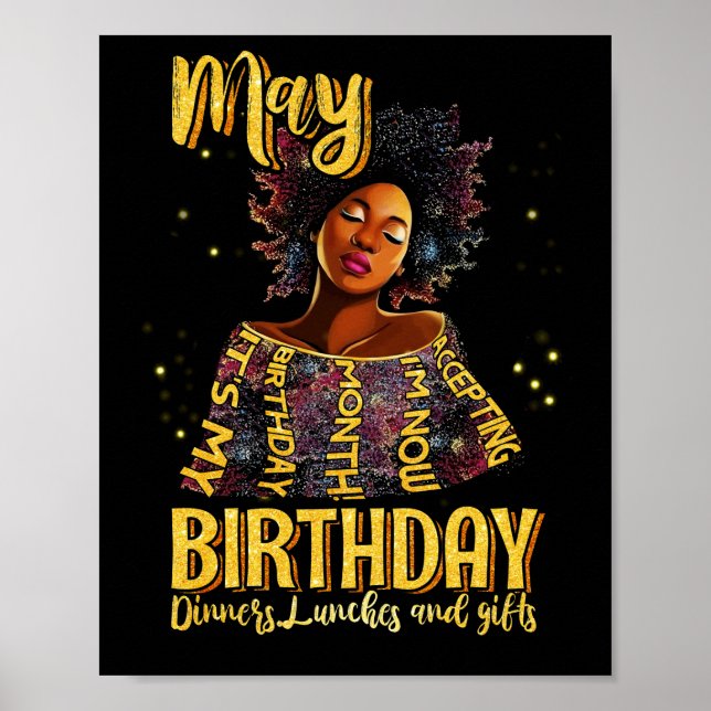 Póster Womens It’s My Birthday May Accepting Birthday (Frente)