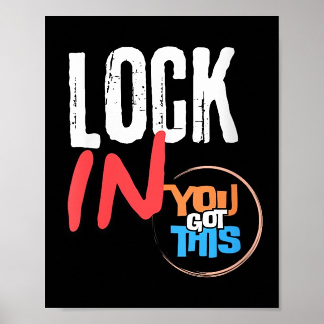 Póster Womens Lock In You Got This Teacher Testing Motiva (Frente)