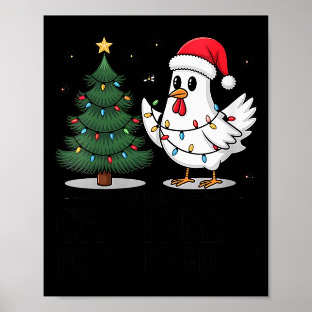 Póster Womens Merry Chick-mas Ultrygeist Funny Chicken Gh (Frente)