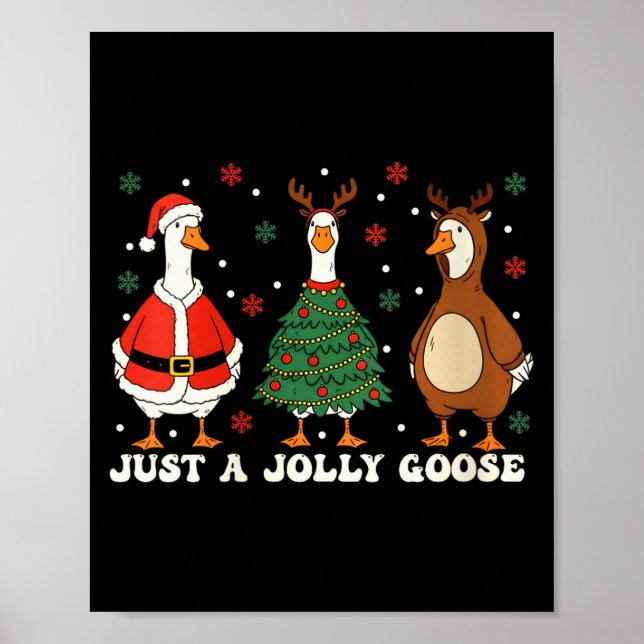 Póster Womens Merry Goosemas Christmas Just A Jolly Goose (Frente)