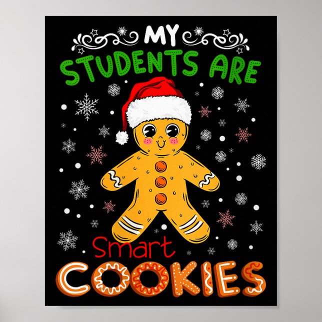 Póster Womens My Students Are Smart Cookies Christmas Gin (Frente)