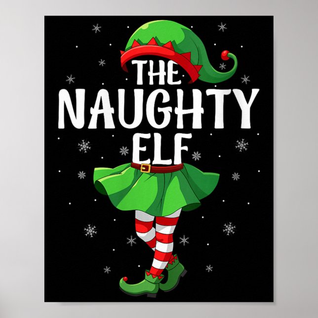Póster Womens Naughty Elf Christmas Girls Women Elf Squad (Frente)