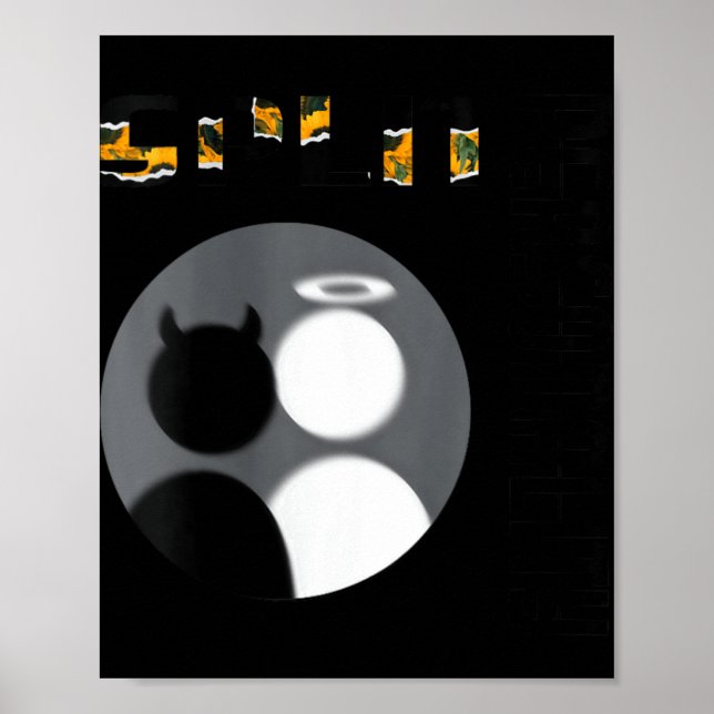 Póster Womens New Split Ity Cool Angel Devil V-neck  (Frente)