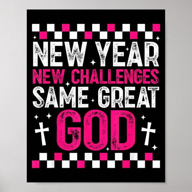 Póster Womens New Year New Challenges Same Great God 2026 (Frente)