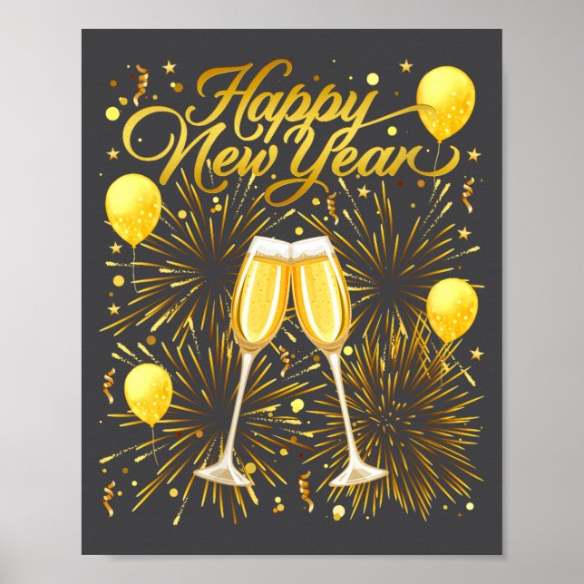 Póster Womens New Years Eve Party Sylvester 2026 Happy Ne (Frente)