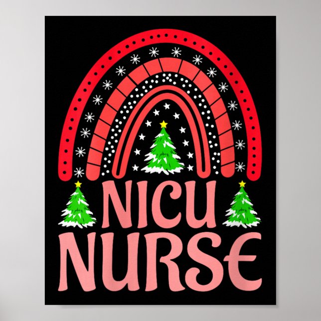 Póster Womens Nicu Nurse Christmas Crew Nurselife Nursing (Frente)