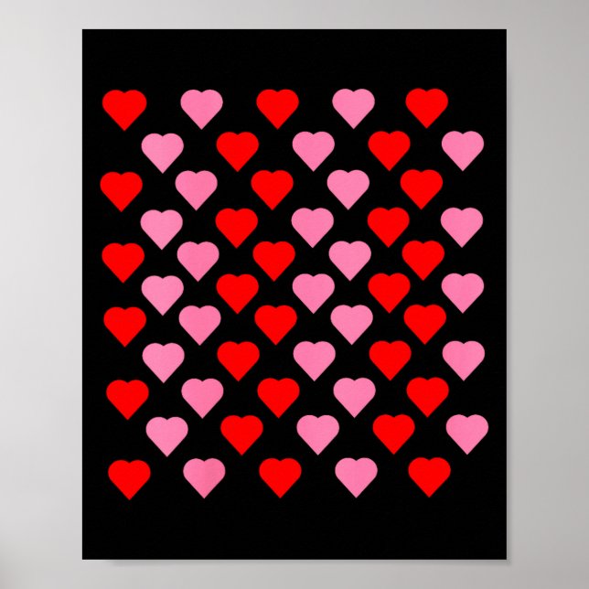 Póster Women's Nk And Red Hearts Lovers Funny Valentine’s (Frente)