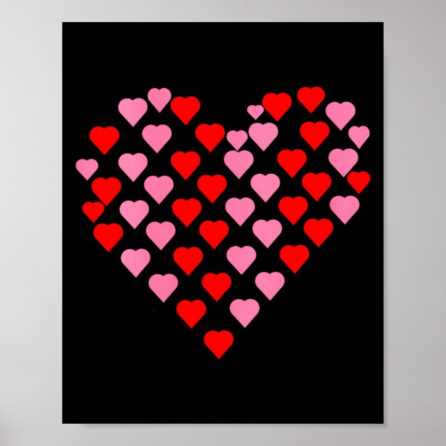 Póster Women's Nk And Red Hearts Lovers Funny Valentine’s (Frente)