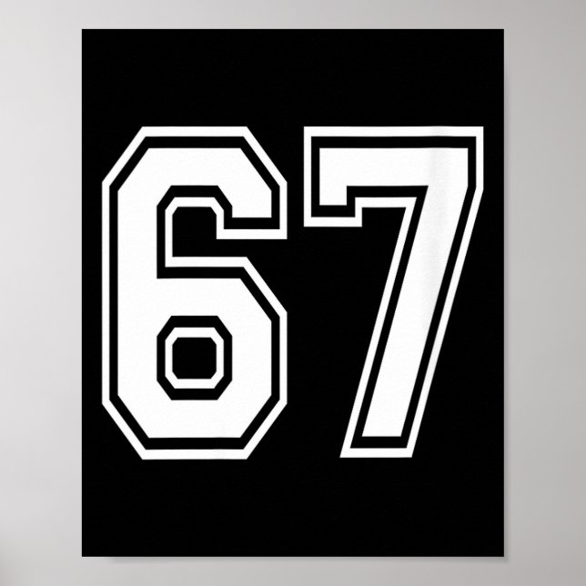 Póster Womens Number 67 Numbered Uniform Srts Jersey Team (Frente)