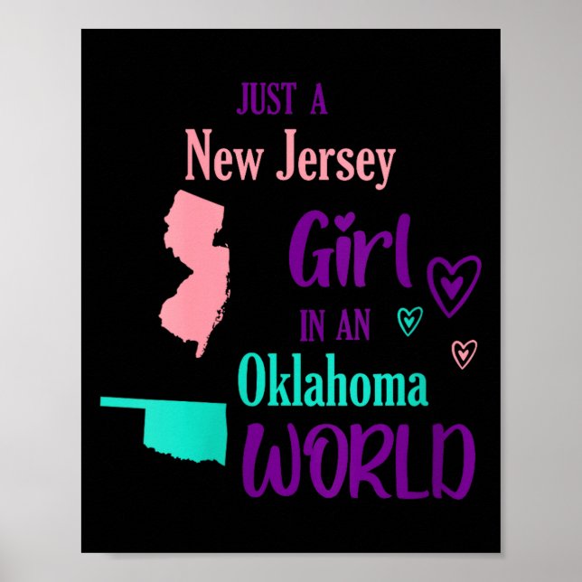 Póster Womens Proud Girl Just A New Jersey Girl In An Okl (Frente)
