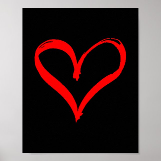 Póster Women's Red Heart Funny Cute Design For Men Women  (Frente)