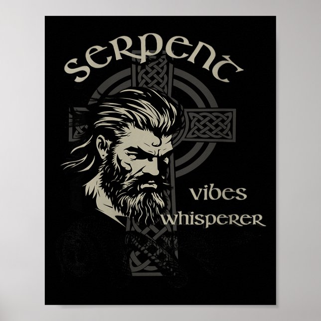 Póster Womens Serpent Vibes Whisperer Nordic Mystic Beard (Frente)