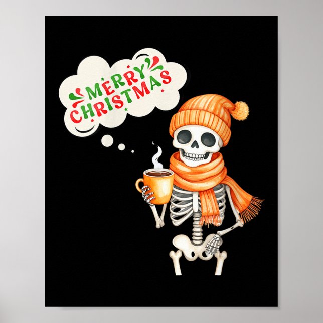 Póster Womens Skeleton Speak Merry Christmas Waer F And H (Frente)