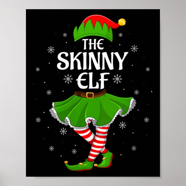 Póster Womens Skinny Elf Christmas Family Girls Women Elf (Frente)