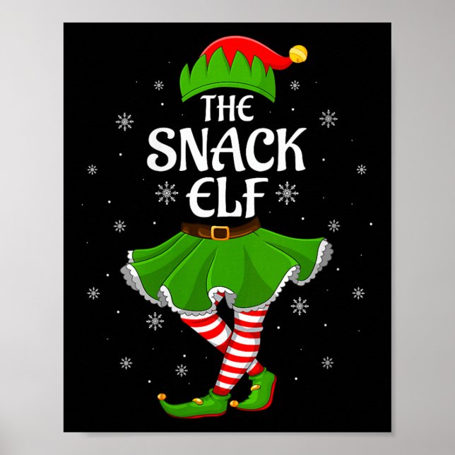 Póster Womens Snack Elf Christmas Family Girls Women Elf  (Frente)