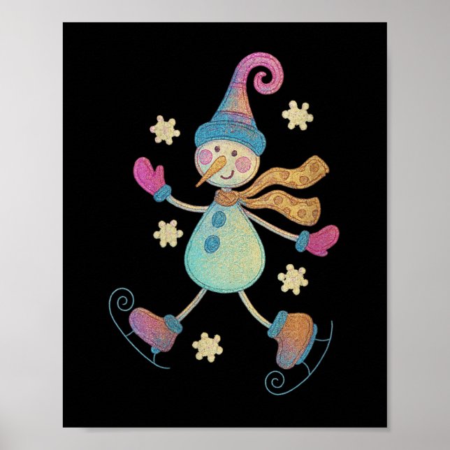 Póster Womens Snowman Christmas 2025 Family Matching Funn (Frente)