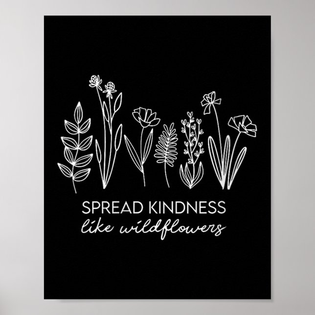 Póster Womens Spread Kindness Like Wildflowers Insrationa (Frente)